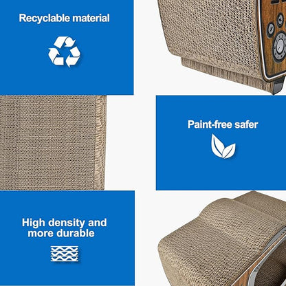 TV Cat Scratcher Cardboard Lounge Bed, Cat Scratching Board, Durable Board Pads Prevents Furniture Damage