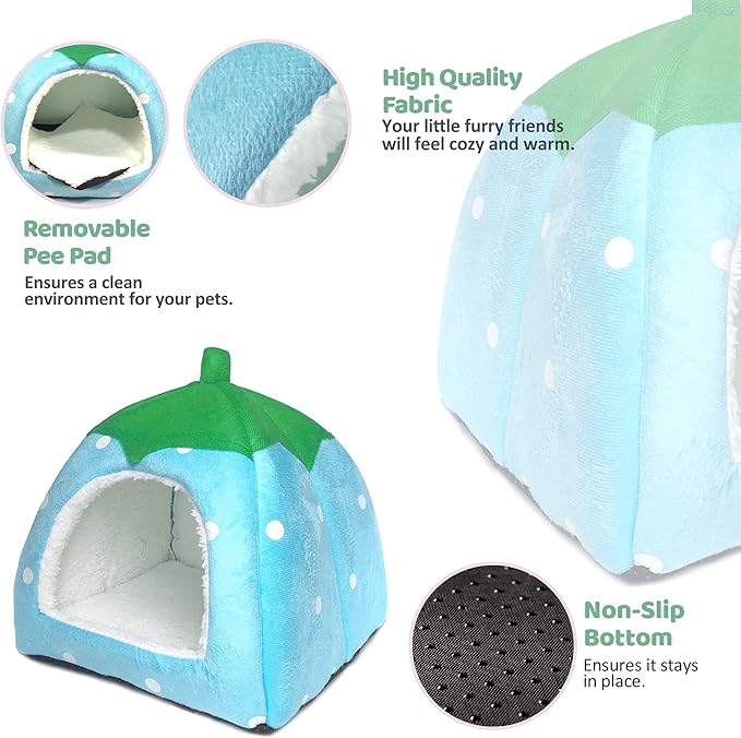 Guinea Pig Hideout Bed Rabbit House Cave Accessories Cozy Hide-Out for Bunny Hedgehog Ferret Chinchilla&amp;Other Small Animals