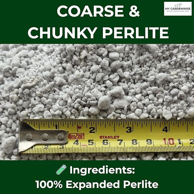 Perlite for Plants, Coarse and Chunky Horticultural Perlite, Organic Perlite for Gardening Indoor &amp; Outdoor, Perlite Bulk Bag, Made in USA (1 Quart)