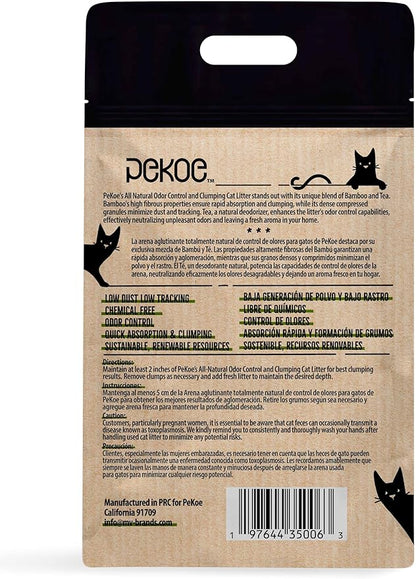 PeKoe All-Natural Odor Control &amp; Clumping Cat Litter with Bamboo and Tea, 6-lb Bag (Pack of 1)