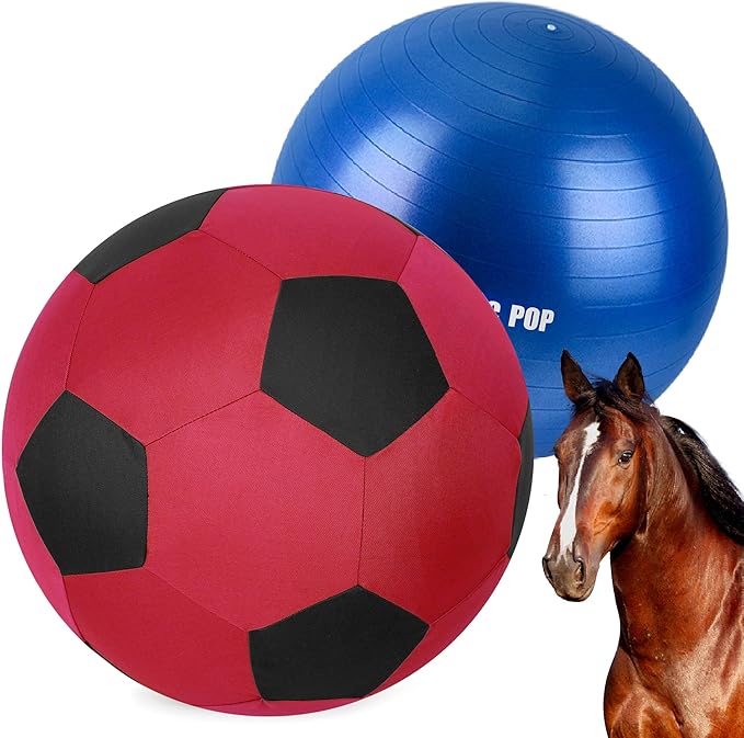 Herding Ball for Horse Ball &amp; Cover 40" Large for Play Herding Ball Horse Toys for Horse (Red &amp; Black)