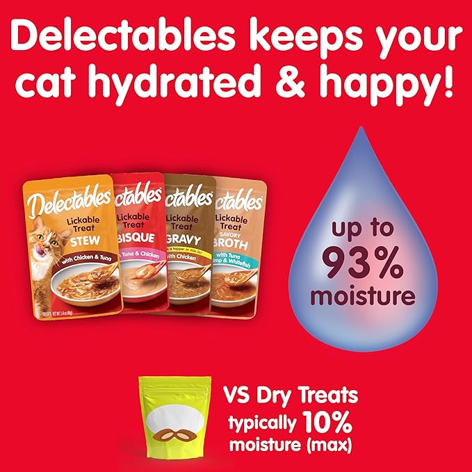 Hartz Delectables Stew Chicken &amp; Tuna Lickable Wet Cat Treats, 30 Count