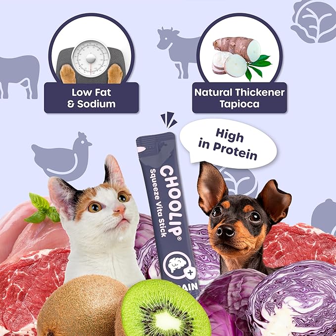 Bundle | Kidney + Brain Pouches. 14 Squeeze Vita Sticks (7 Kidney + 7 Brain) with Essential multivitamins. [Both Products are for Cats &amp; Dogs of All Life Stages]