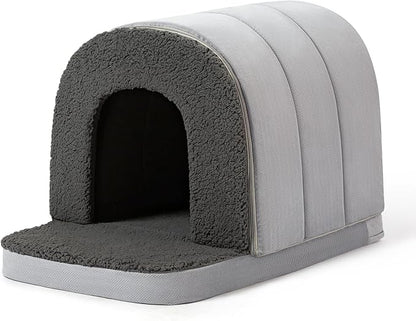 Orthopedic Dog Bed House - Dog House Indoor with Egg-Crate Foam - Tent Bed with Waterproof Lining &amp; Nonskid Bottom, Ideal for Extra Large Breeds &amp; Fits 42-Inch Crate - 41"x27", Charcoal