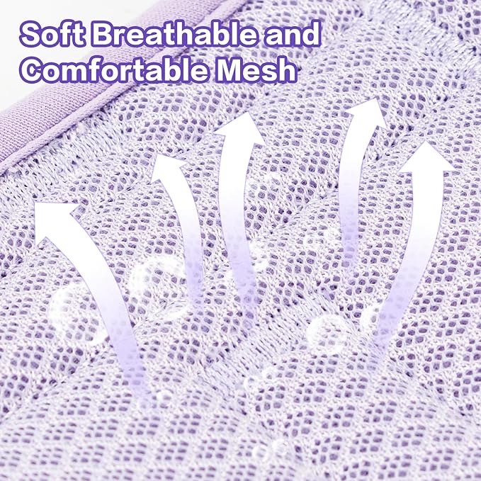 Wisedog Mesh Breathable Dog Harness: No Pull Harness with 3 Fast-Release Buckles Adjustable for Walking &amp; Training for Small Medium Large Dogs (Lilac, L: Neck=20"-25"/Chest=17"-33")