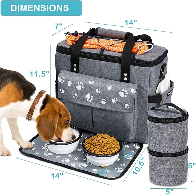 Large Dog Travel Bag, Airline Approved Dogs Bags for Traveling, 2 Dog &