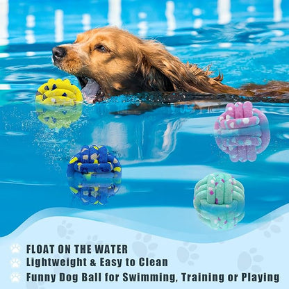 Dog Balls Tennis Ball Toys Dog Toy for Aggressive Chewers Indestructible Teething Chew Toys Water Toy Fetch Ball for Dogs (2 Pack)