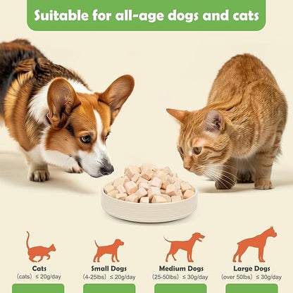 MON2SUN Freeze Dried Chicken Cat and Dog Treats, Single Ingredient Natural and Healthy Dog Snacks, High Protein Training Treats &amp; Food Topper, 3.5oz