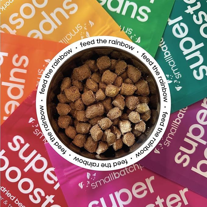 smallbatch Freeze Dried Dog Treats, Superfood Food Topper Lamb Bites for Dogs &amp; Cats, Probiotics, Organic Ingredients, High Protein, Grain Free Healthy Treat or Food Topper, Made in The USA, 7 oz Bag