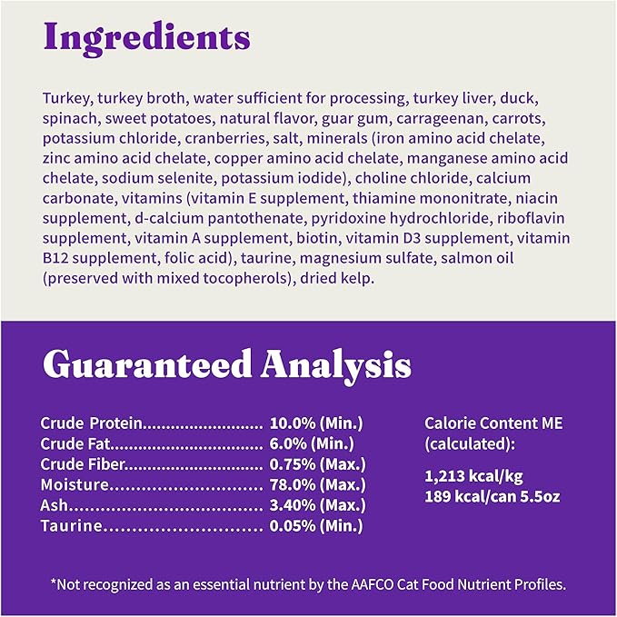 Halo Wet Cat Food Turkey &amp; Duck Recipe, Grain Free Wet Cat Pate, Canned Cat Food for Extra Hydration, 5.5 Oz Can (Pack of 12)
