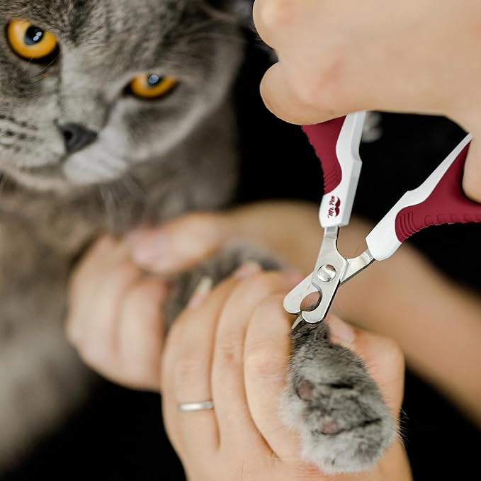Mr. Pen Cat Nail Trimmer - Wine &amp; White, Cat &amp; Kitten, Small Dog Nail Clipper &amp; Claw Trimmer