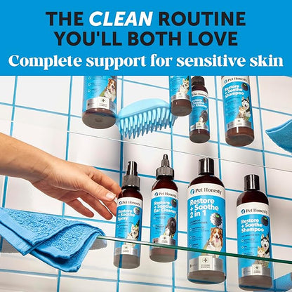 Restore + Soothe Shampoo for Sensitive Skin for Dogs &amp; Cats - Dog Skin and Coat Supplement - Soothes Itching, Irritation and Hot Spots (Lavender) - 12oz