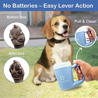 Dog Paw Cleaner for Small &amp; Medium Dogs – Portable Paw Washer Cup with Soft Silicone Brush, Towel &amp; Moisturizing Balm – Gently Cleans Muddy Paws After Walks (Blue, Small)