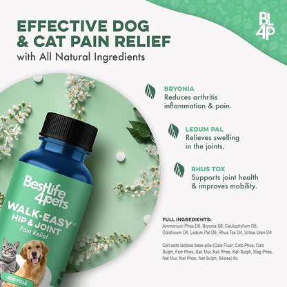 Walk-Easy Dog Hip &amp; Joint Supplement, Effective Dog Pain Relief and Anti-Inflammatory Supplement for Mobility, Canine Joint Pain Relief, ACL Tears, Limping, Knee and Back Aches, Easy to Give 2 Pack
