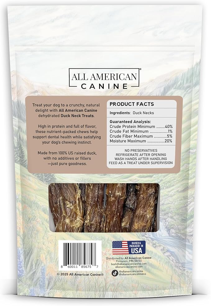 12 Natural Duck Neck Dog Treats – Single Ingredient, Dehydrated &amp; Chewy – Low-Fat, High-Protein Training Reward – Made in USA