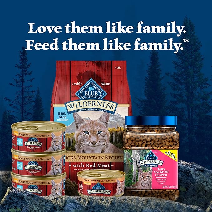 Blue Buffalo Wilderness Adult Dry Cat Food, Rocky Mountain Recipe, Chicken-Free &amp; Grain-Free Recipe Made with Natural Ingredients, Red Meat, 4-lb Bag