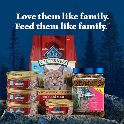 Blue Buffalo Wilderness Adult Dry Cat Food, Rocky Mountain Recipe, Chicken-Free &amp; Grain-Free Recipe Made with Natural Ingredients, Red Meat, 4-lb Bag