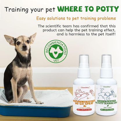 Dog Potty Spray Set, No-Go Spray &amp; Potty Training Spray, Puppy Essentials, Stops Urination &amp; Marking, Indoor and Outdoor Use (1.69 fl oz)