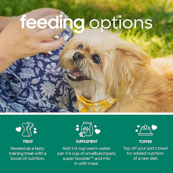 smallbatch Freeze Dried Dog Treats, Superfood Food Topper Lamb Bites for Dogs &amp; Cats, Probiotics, Organic Ingredients, High Protein, Grain Free Healthy Treat or Food Topper, Made in The USA, 7 oz Bag
