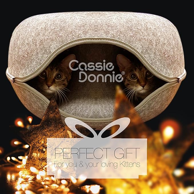 Premium Cat Bed caveTunnel Hiding Places for Indoor Cats(Large) Houses &amp; Condos. Washable100% Nontoxic Eco-Friendly. Spaciousfor 2 Cats