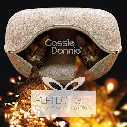 Premium Cat Bed caveTunnel Hiding Places for Indoor Cats(Large) Houses &amp; Condos. Washable100% Nontoxic Eco-Friendly. Spaciousfor 2 Cats
