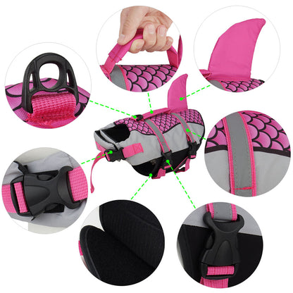 Dog Life Jacket with Rescue Handle — 5 Colors, Sizes XS–2XL