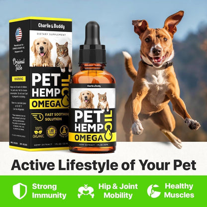 Hemp &amp; Salmon Oil for Dogs Omega 3-6-9 Skin &amp; Coat 1 fl oz