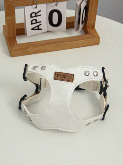 Rivet-Decorated Dog Harness Leash Set