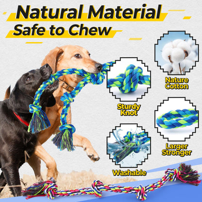 Tough Dog Rope Toys For Aggressive Chewers, Tough Tug Of War Dog Toys For Large, Medium &amp; Small Dogs