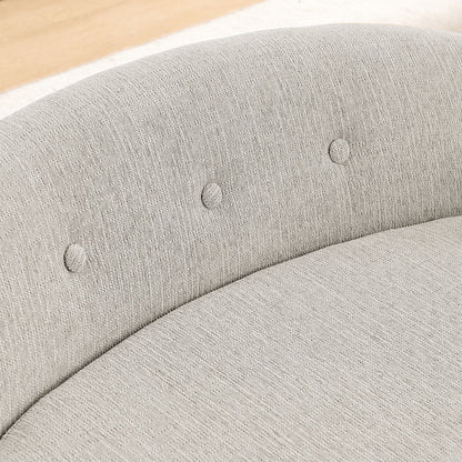OVERSIZED Size Oval Semi-Enclosed Dog Sofa - Durable Linen Material, Button-Tufted Backrest, High-Center Low-Sides Support &amp; Plush Comfort-Beige
