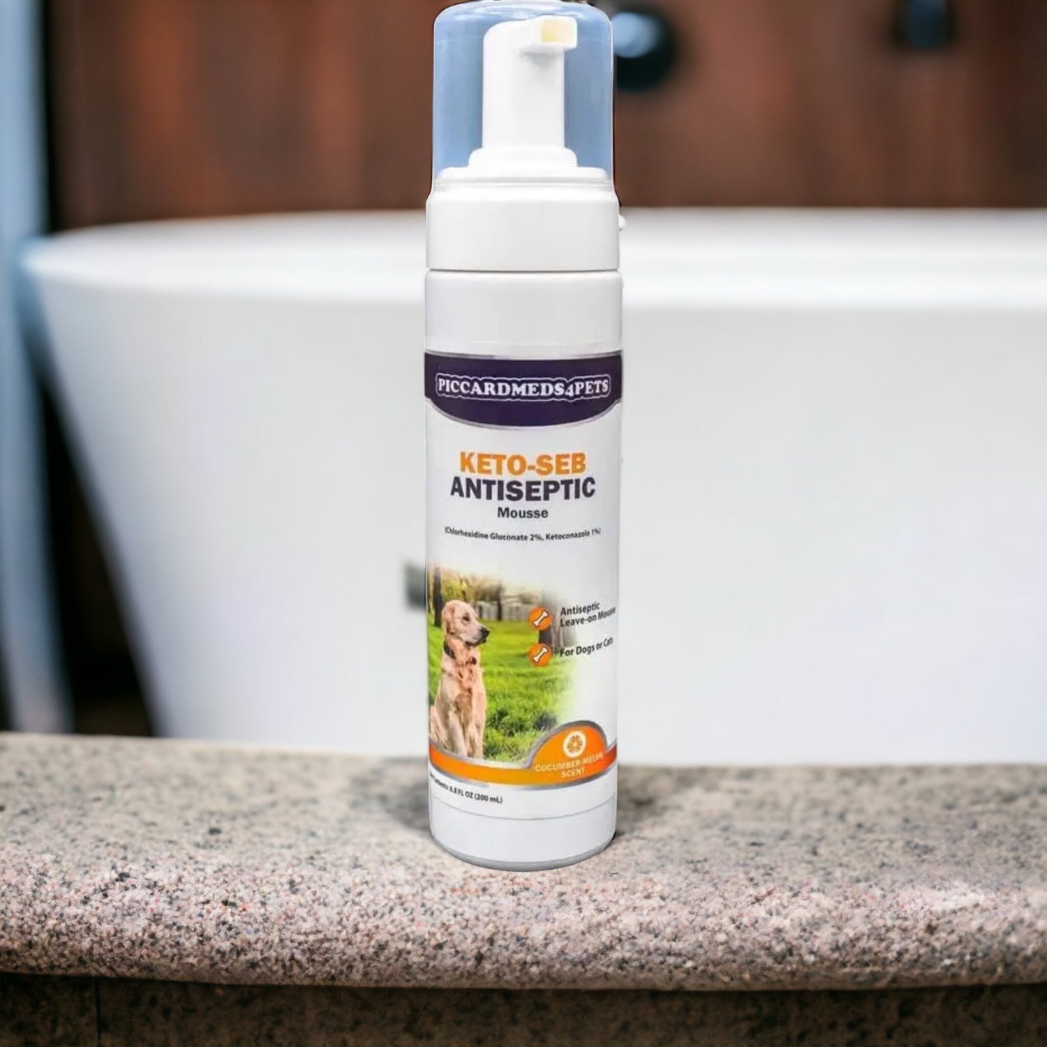 Piccardmeds4pets Keto-Seb Antiseptic Mousse Cats &amp; Dogs 7 oz. + FREE Camo Bandana!