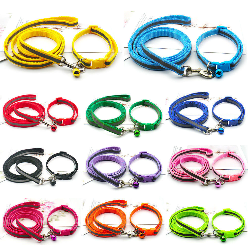Pet Cloth Leash With Reflective Strip For Dogs