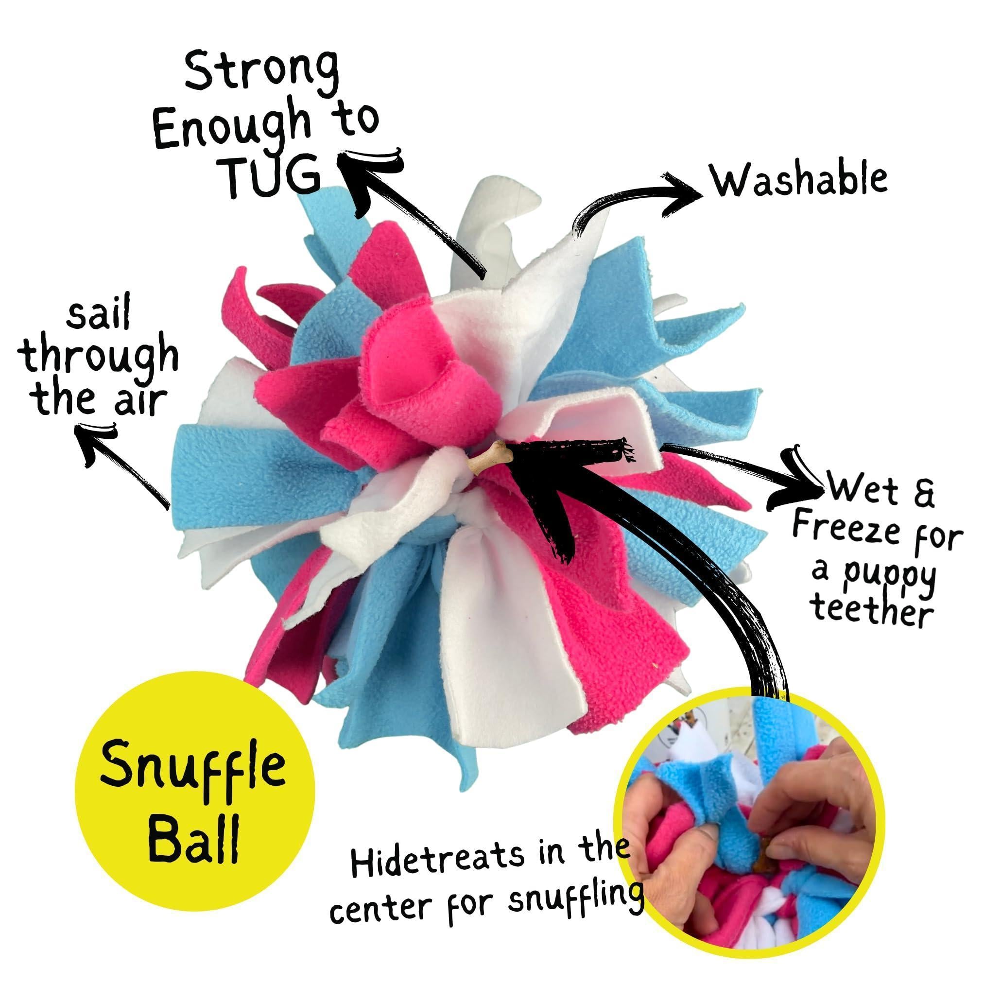 Interactive Snuffle Ball &amp; Treat-Dispenser Toy for Dogs Teething Relief Blue
