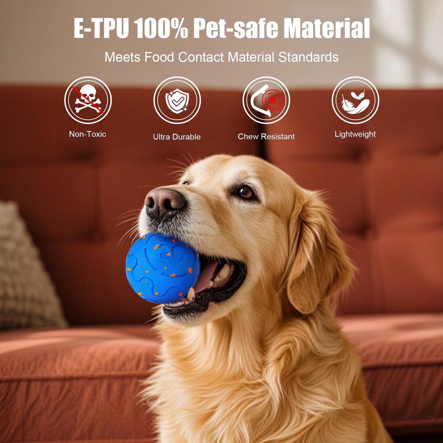 Interactive Dog Ball Toy, Smart Dog Toy For Medium And Large Dogs, Automatic Moving Rotating &amp; Bouncing Ball, Durable E-TPU Material, IP54 Waterproof, Motion-Activated Dog Toy For Active Dogs
