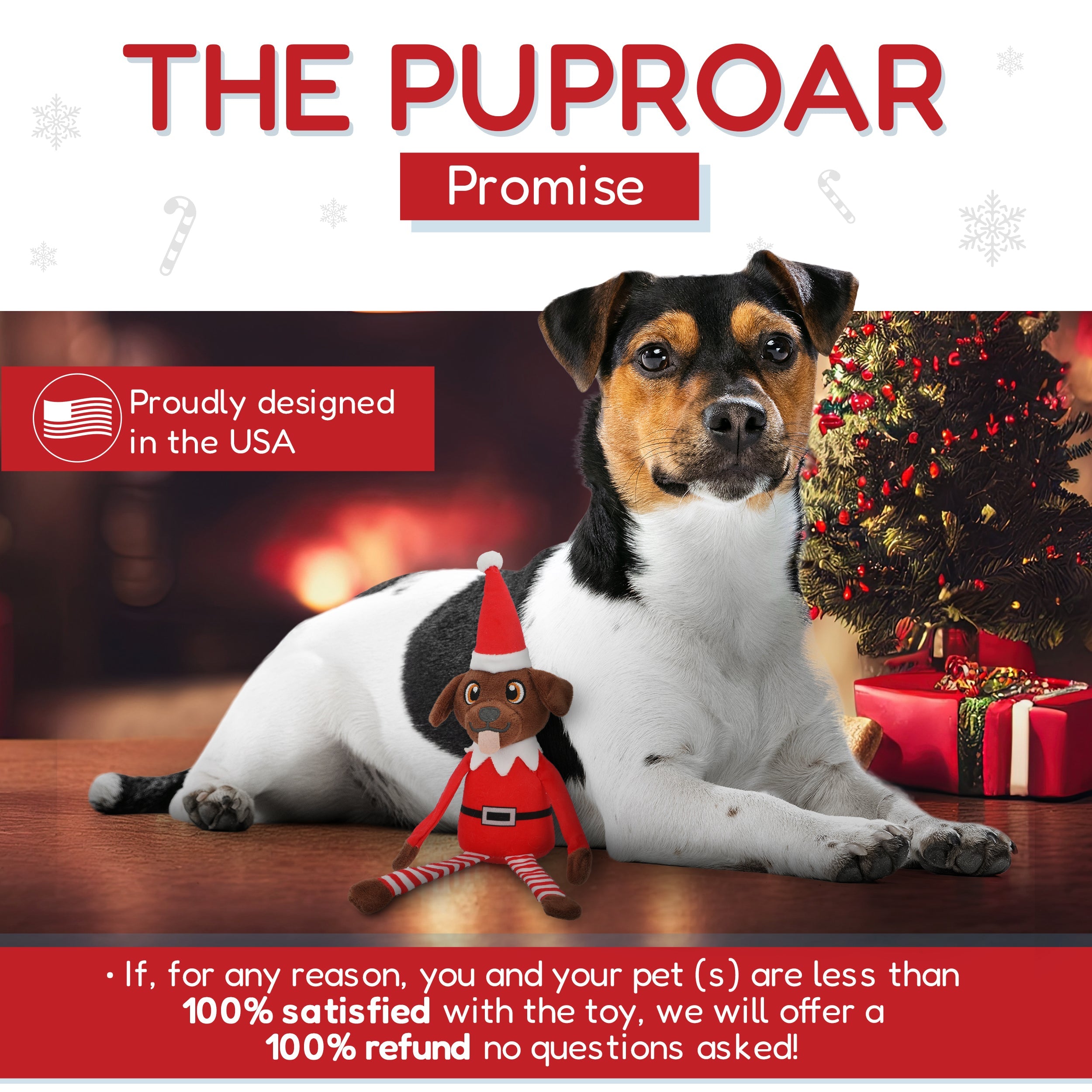 PUPROAR Pooch on a Perch | Elf Dog Toy &amp; Christmas Dog Toy