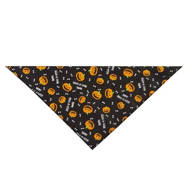 Aria Halloween Dog Bandana 19" Pumpkin &amp; Bone Design Howl-O-Ween Pet Accessory