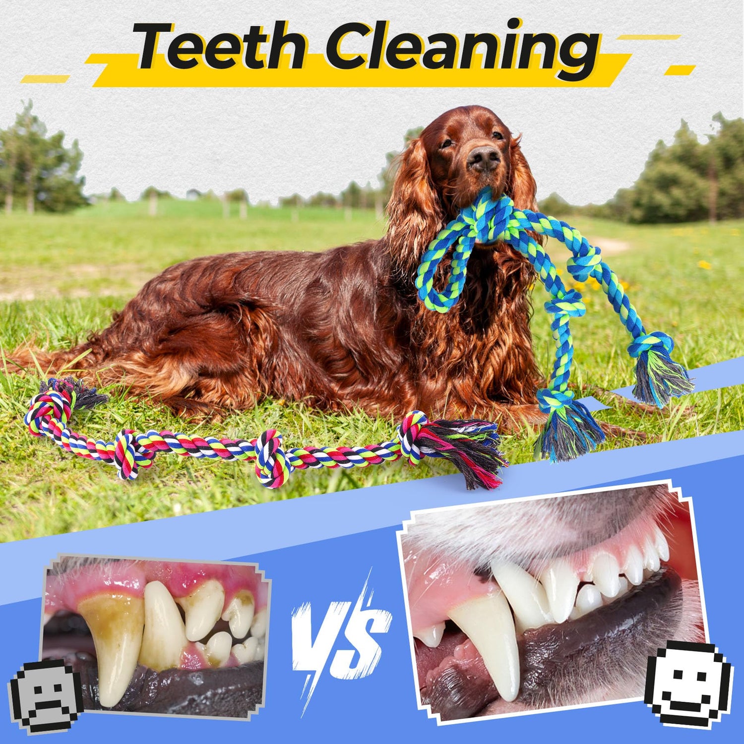 Tough Dog Rope Toys For Aggressive Chewers, Tough Tug Of War Dog Toys For Large, Medium &amp; Small Dogs