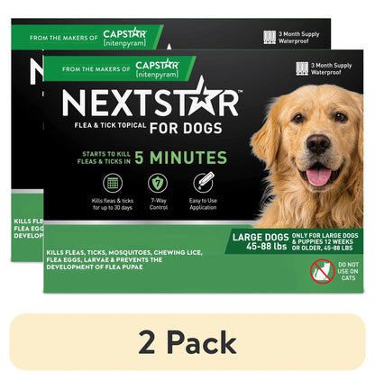 Protect Your Dog from Fleas &amp; Ticks with NEXTSTAR: Fast-Acting 3-Month Supply for Dogs 45-88 Lbs