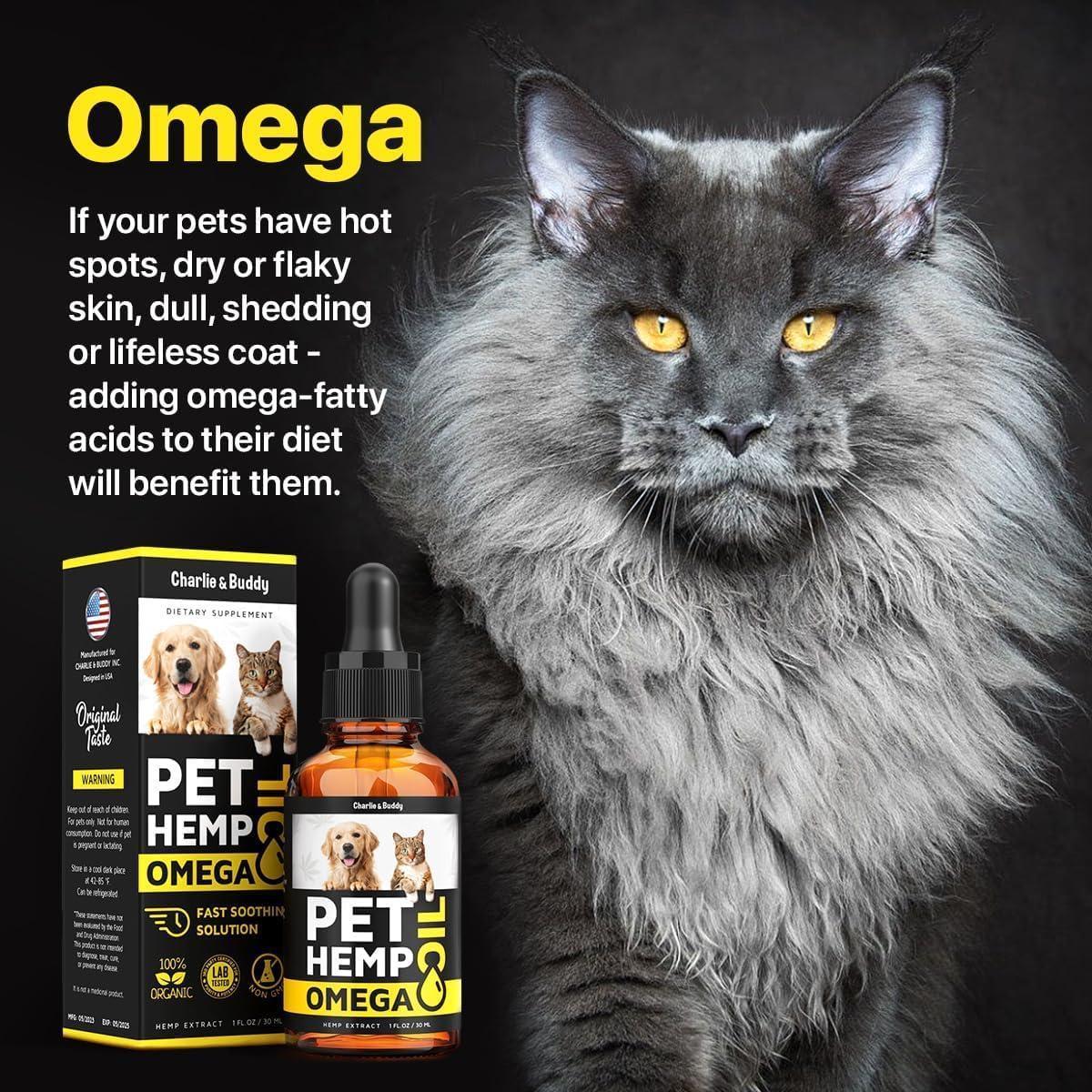 Hemp &amp; Salmon Oil for Dogs Omega 3-6-9 Skin &amp; Coat 1 fl oz