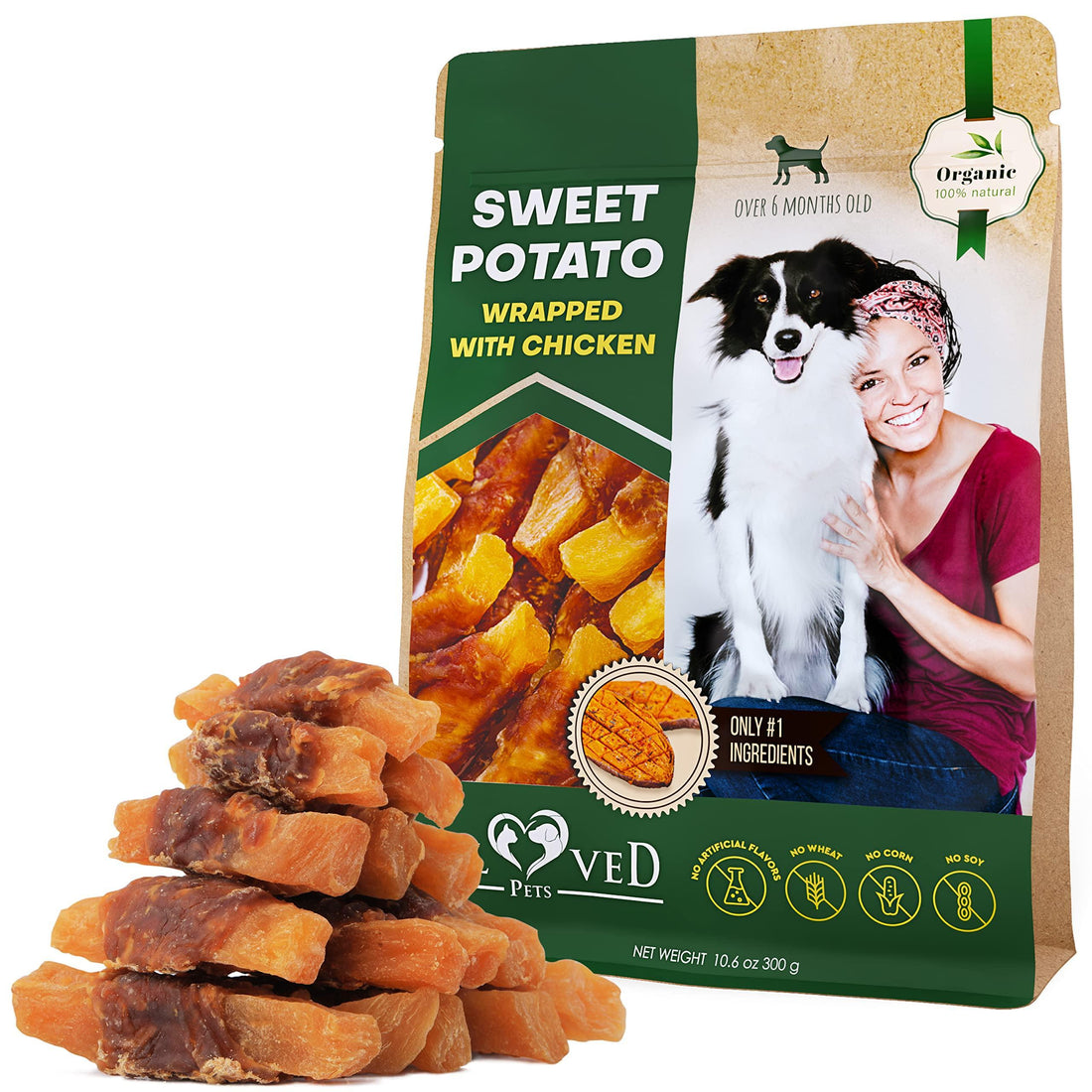 Sweet Potato &amp; Chicken Chews for Dogs Grain-Free Treats