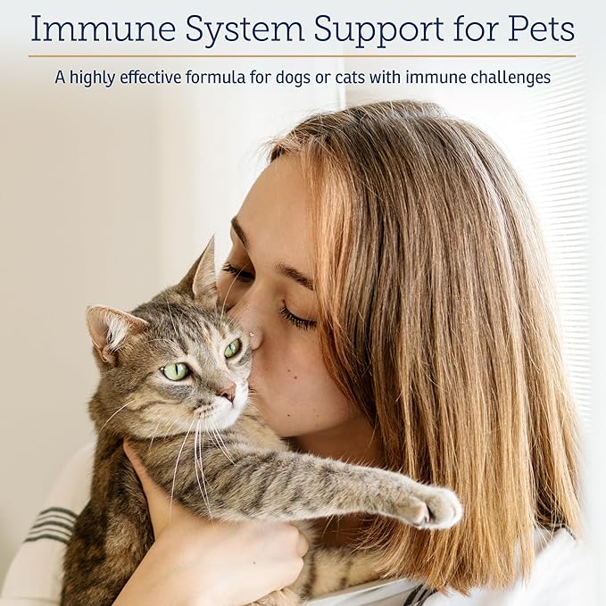 Rx Vitamins Liquid Immuno Dog &amp; Cat Immune Support - Reishi Mushroom Supplement for Dogs &amp; Cats Plus L-Lysine for Cats - Ideal Dog Eye Supplements, Immunity Booster Cat Supplements - 4 oz