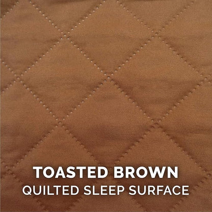 Furhaven Orthopedic Dog Bed for Large Dogs w/ Removable Bolsters &amp; Washable Cover, For Dogs Up to 125 lbs - Quilted Sofa - Toasted Brown, Jumbo Plus/XXL