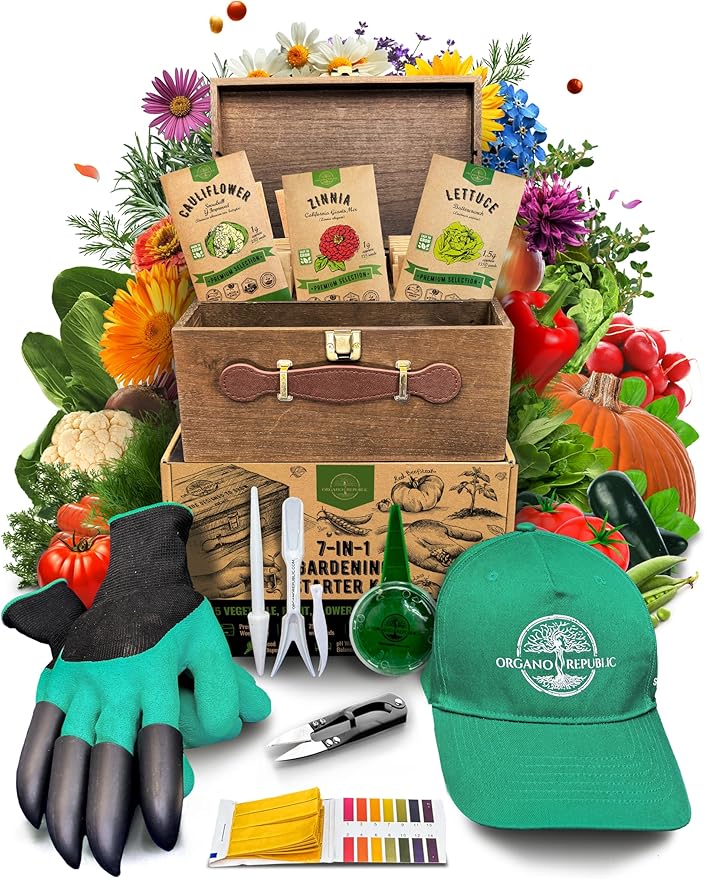 75 Herb &amp; Vegetable Seeds Variety Pack, Garden Seed Starter Kit - Over 47,380 Non-GMO Heirloom Seeds for Planting Vegetables and Herbs Garden Seeds Gift Seed Box with Gardening Supplies, Survival Kit