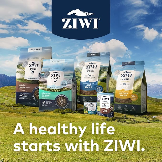 ZIWI Peak Steam &amp; Dried Cat Food Bundle – High Protein, Skin and Coat Health, Low Carb, for All Lifestages (1.8lb Bags of Beef, Chicken and South Pacific Fish Recipes)