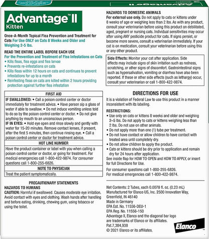 Advantage II Kitten Vet-Recommended Flea Treatment &amp; Prevention | Cats 2-5 lbs. | 2-Month Supply