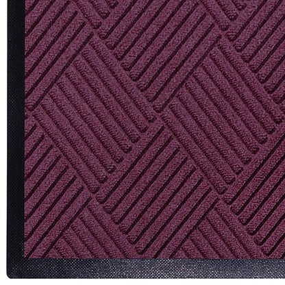 M+A Matting WaterHog Diamond | Commercial-Grade Entrance Mat with Rubber Border – Indoor/Outdoor, Quick Drying, Stain Resistant Door Mat (Bordeaux, 3&