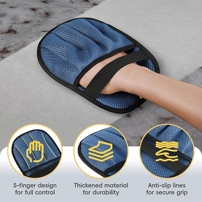 Upgraded Pet Hair Removal Gloves with 5-Finger Design,Reusable Electrostatic Mitts with Enhanced Grip, Quickly Remove Cat &amp; Dog Hair from Sofas, Beds, Clothes, Carpets，1PCS
