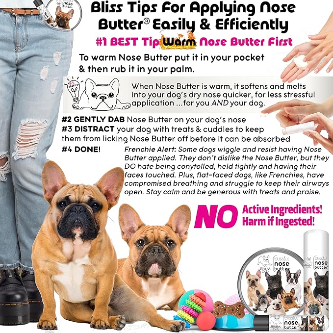 The Blissful Dog Black Masked Fawn French Bulldog Unscented Nose Butter, 0.50-Ounce