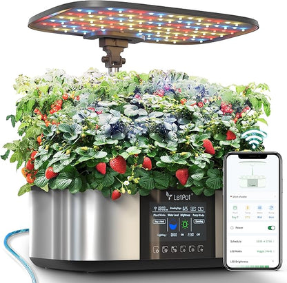 LetPot LPH-Max Hydroponics Growing System Kit, 21 Pods APP &amp; WiFi Automatic Controlled Smart Indoor Garden with 36W LED Grow Light, Auto Drip Irrigation Kits, Self-Managed Nurturing &amp; Watering