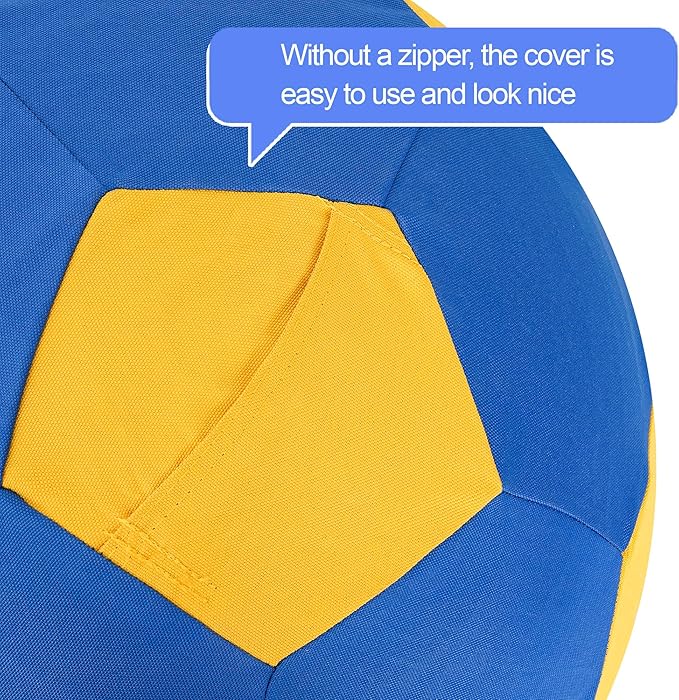 Herding Ball for Dogs Horse Ball &amp; Cover 25" for Horses Large with Hand Pump for Play, Blue and Yellow